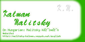 kalman malitsky business card